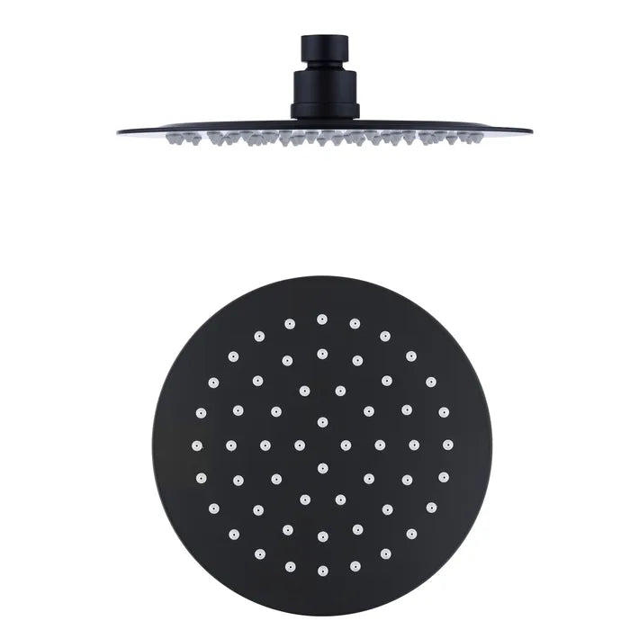 Hot Sale! PAVIA Twin Round Shower on Rail, 250mm, Matte Black with Top Inlet