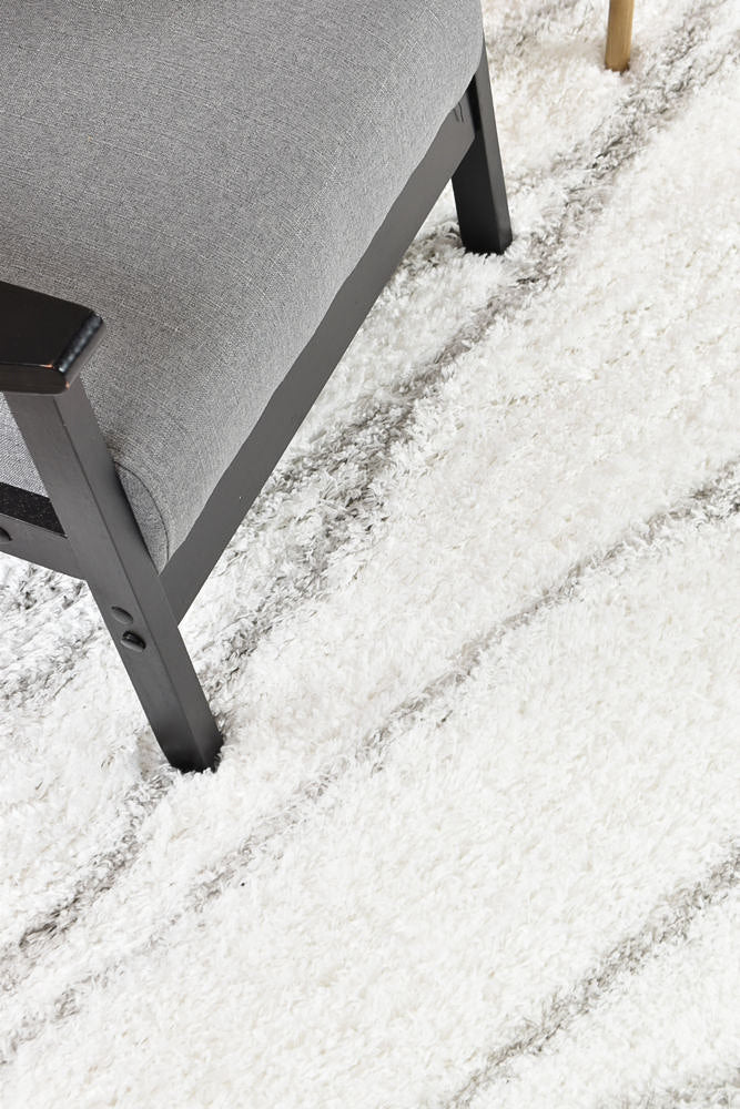 Hot Sale! Cobi White 8741A Shaggy Floor Rug for Living Room and Entrance