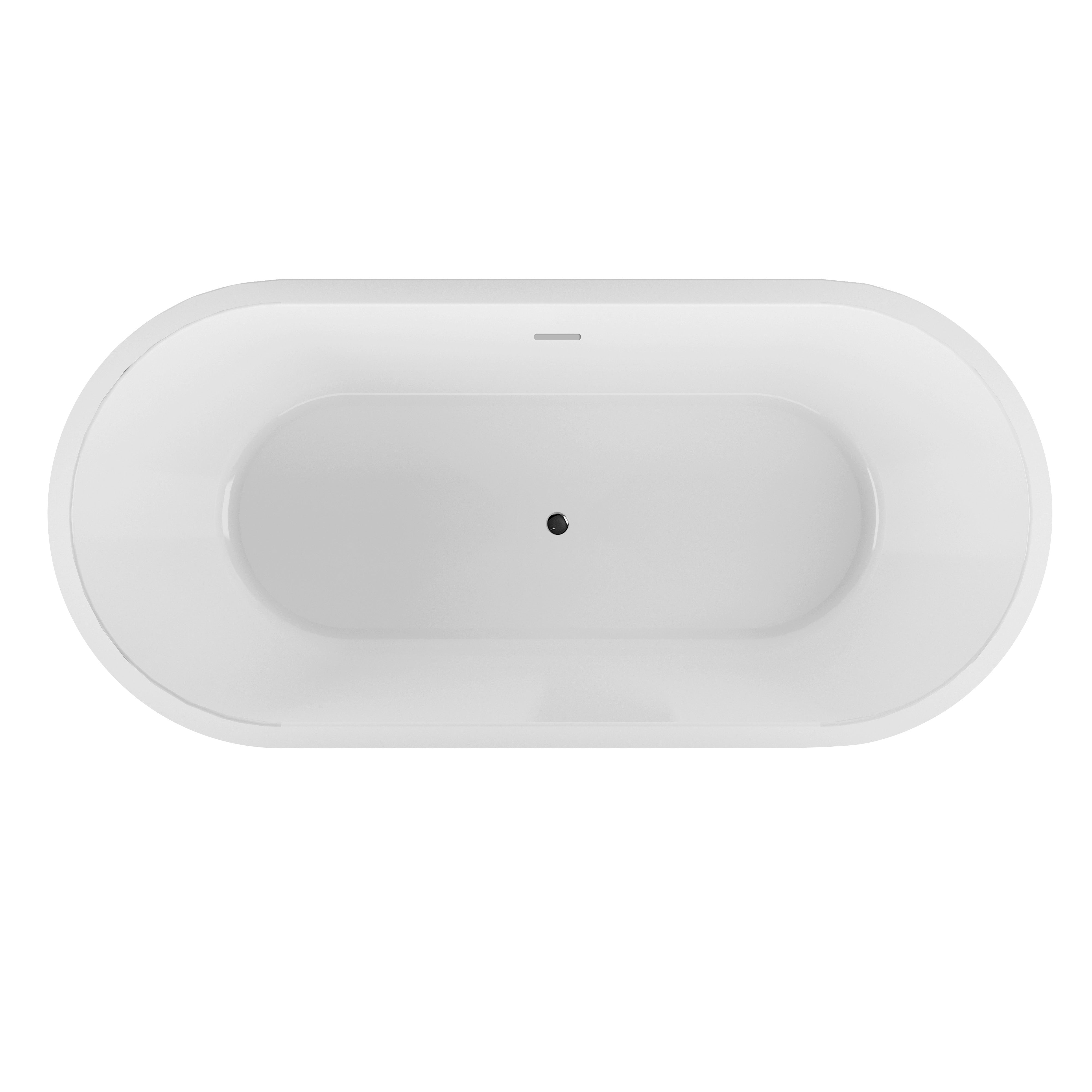BUCCIANO 1675mm Non-overflow Freestanding Bathtub - Timeless Design for Your Bathroom