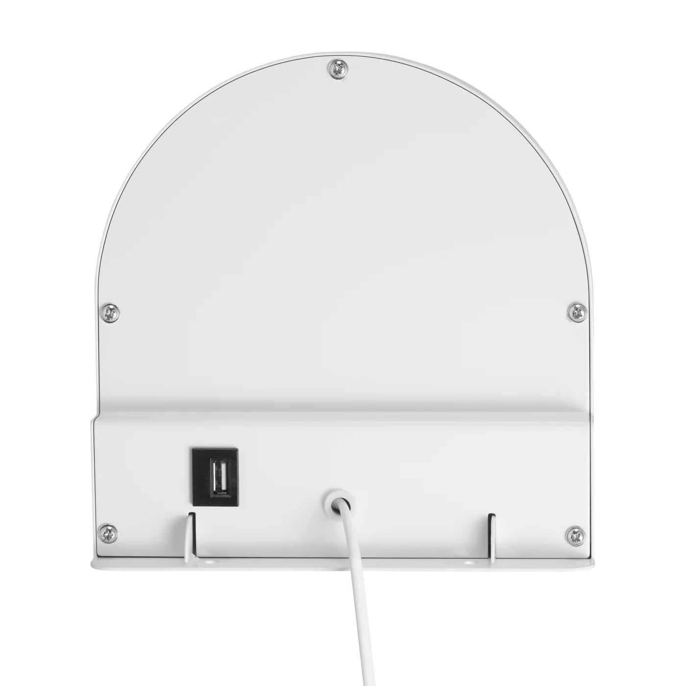 White Compact Multifunctional Cody Wall Lamp with Shelf and USB Charging