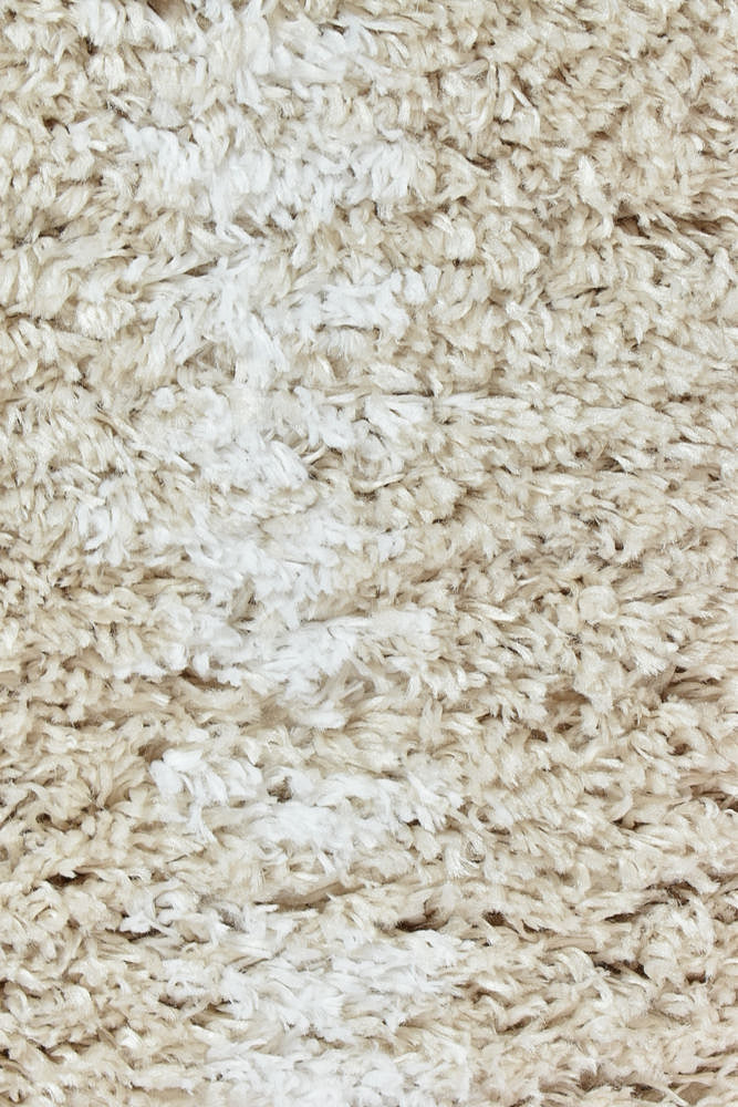 Stylish Beige Cobi Rug 8745A with Soft Shaggy Pile